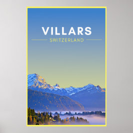 Vintage Villars Schweiz Art poster