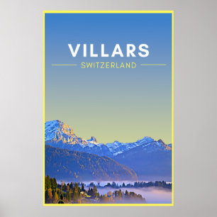 Vintage Villars Schweiz Art poster