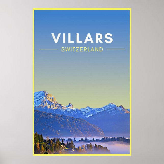 Vintage Villars Schweiz Art poster (Framsidan)