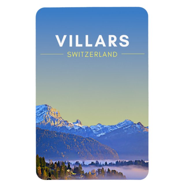Vintage Villars Schweiz-resa Magnet (Vertikal)