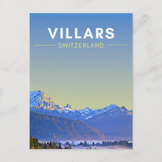 Vintage Villars Schweiz Travel Vykort