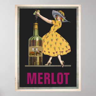 Vintage Vin,redigera text Poster