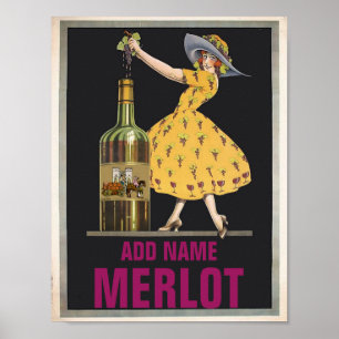 Vintage Vin,redigera text Poster
