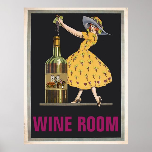 Vintage Vin rum,redigera text Poster (Framsidan)