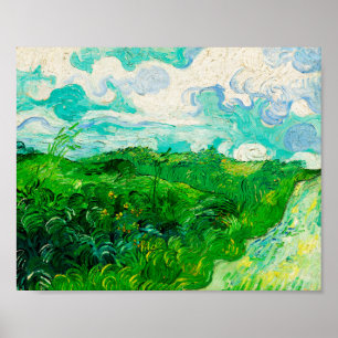 Vintage Vincent Van Gogh Grönt Wheat Fält Poster