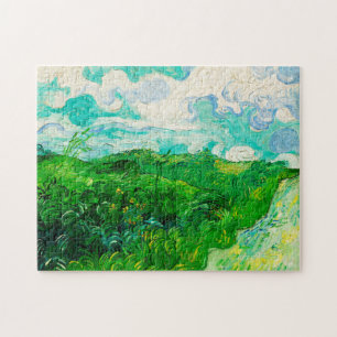 Vintage Vincent Van Gogh Grönt Wheat Fält Pussel