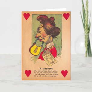 Vintage Vinegar Valentine - Varning Gossip. Helgkort