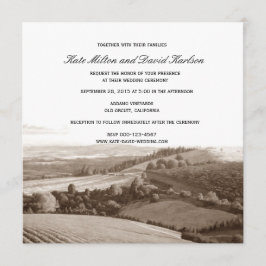 Vintage Vineyard Landcape Winery Wedding bjudande Inbjudningar