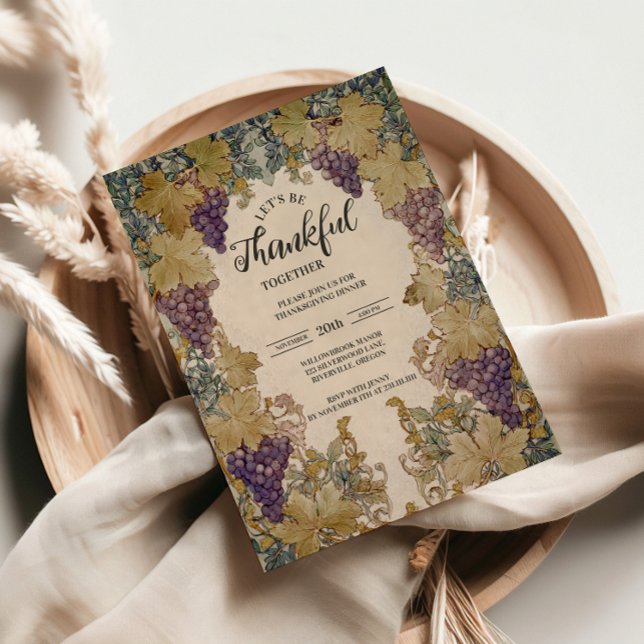 Vintage Vineyard Thanksgiving Firande Inbjudningar (Skapare uppladdad)