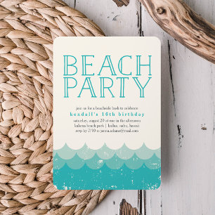 Vintage Vinkar Beach Party-inbjudan Inbjudningar