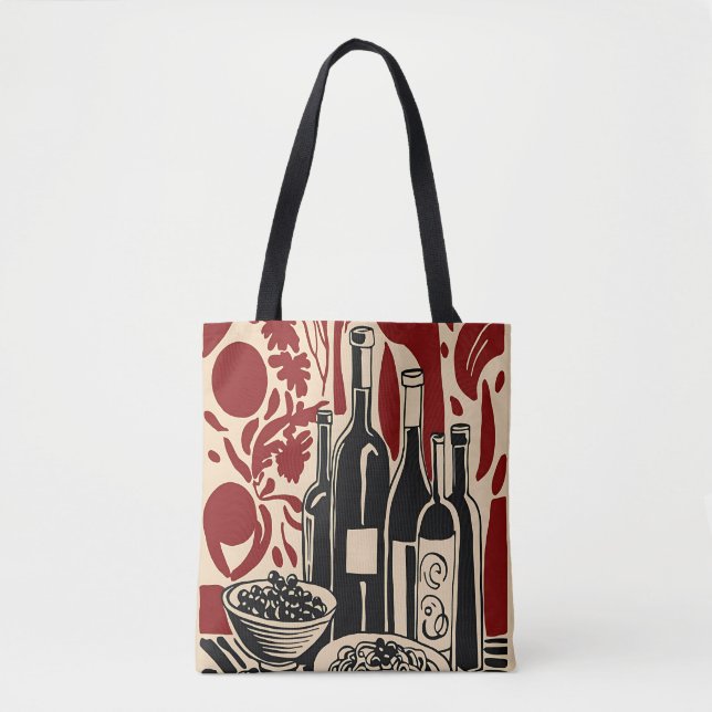 Vintage vinskötbag tygkasse (Framsida)