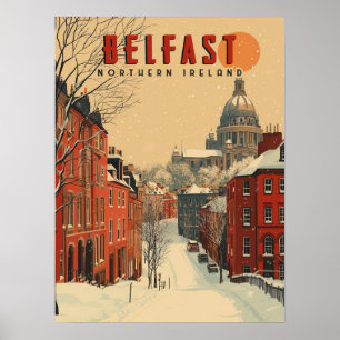 Vintage Vinter Belfast Travel Poster