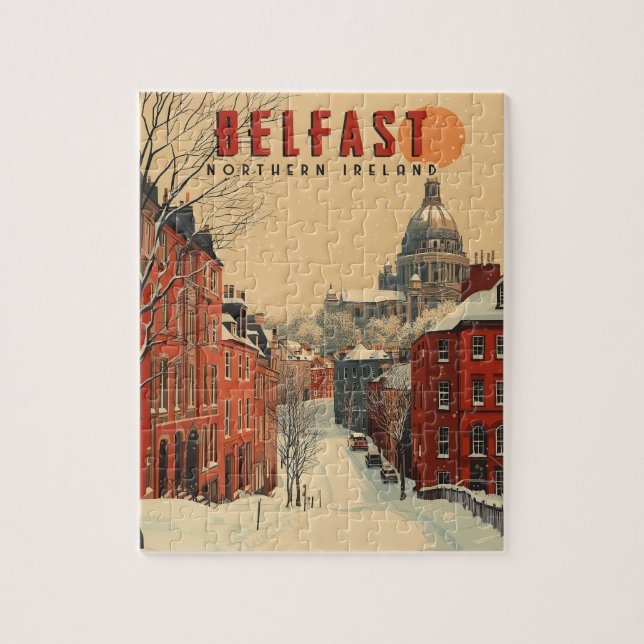 Vintage Vinter Belfast Travel Pussel (Vertikal)