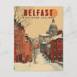 Vintage Vinter Belfast Travel Vykort