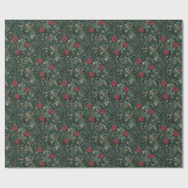 Vintage vinter botaniskt inpackningspapper presentpapper