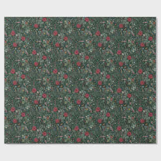Vintage vinter botaniskt inpackningspapper presentpapper