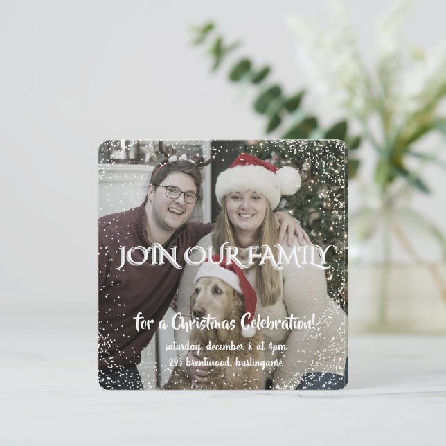 Vintage Vinter Jul Elegans Personlig  Inbjudningar (Stående Fram)