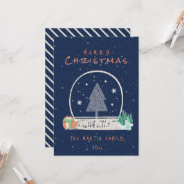 Vintage Vinter-julkort Snö natt Inbjudningar