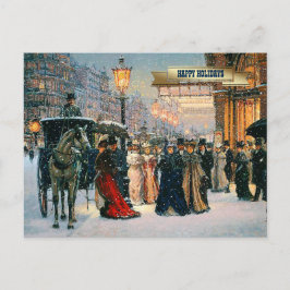 Vintage Vinter Parisian Scene-jul Helg Vykort