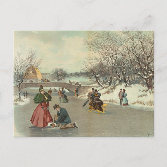Vintage Vinter vykort (Framsida)