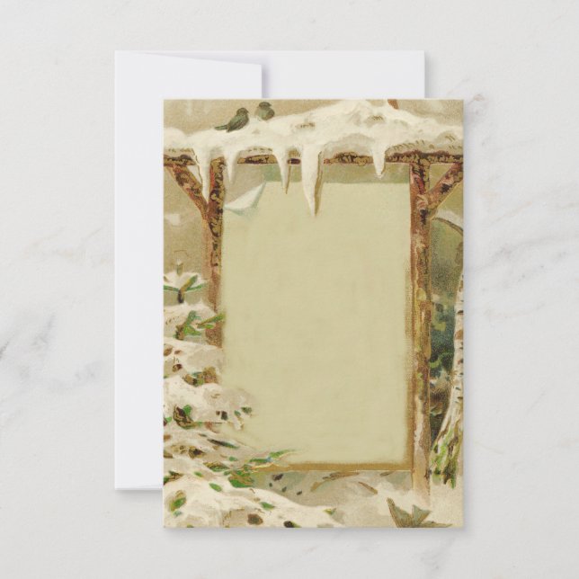 Vintage Vinterjalägesscen lägga till text (Framsida)