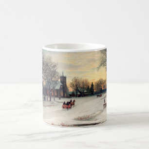 Vintage Vinterjul med häst och vagn Kaffemugg