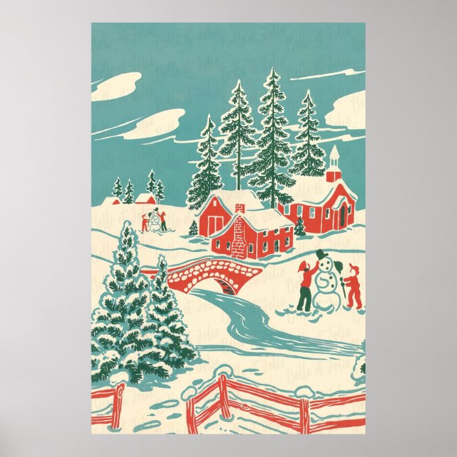 Vintage Vinterjul Poster (Framsidan)