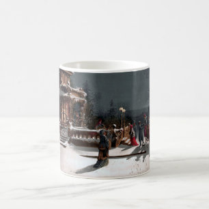 Vintage Vinterjulen kväll efter måndagsljus Kaffemugg