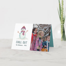 Vintage Vinterjulfamiljfoto Helgkort