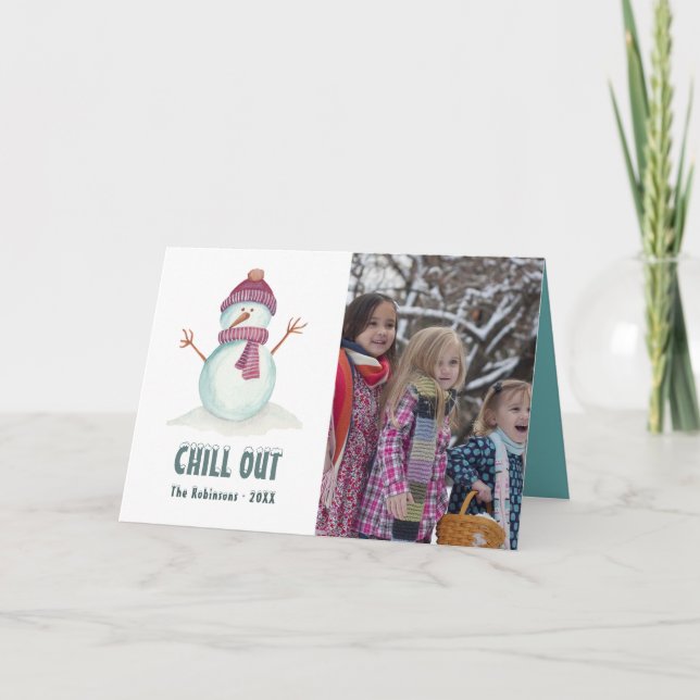 Vintage Vinterjulfamiljfoto Helgkort (Framsida)