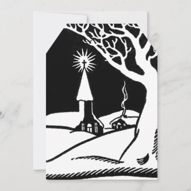 Vintage Vinterkyrka 5"X7" Märkre (Framsida)