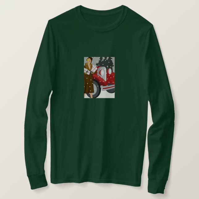 Vintage vintermodeillustration Elegant 1920-tal T Shirt (Design framsida)