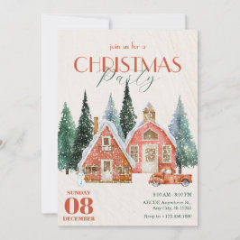 Vintage Vinterriddlandschristmas Inbjudningar