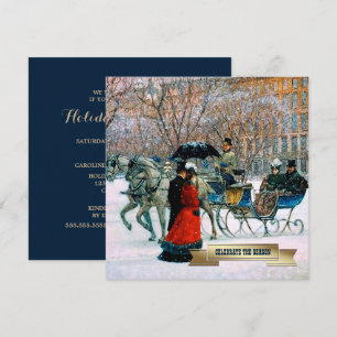 Vintage vinterscen från Paris julfest Inbjudningar