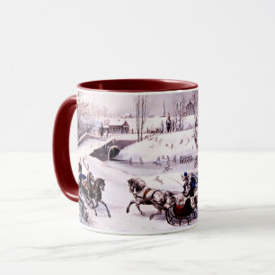 Vintage Vinterscen. God konst julklapp Mugg