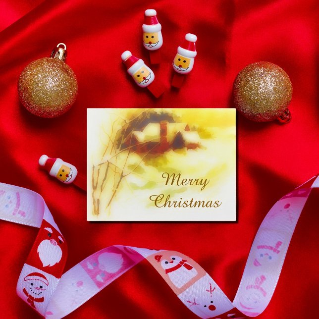 vintage vinterscen nr 2 helg vykort (Skapare uppladdad)