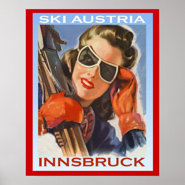 Vintage vintersport Ski Austria, Innsbruck Poster (Framsidan)