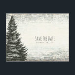 Vintage vintertall rustic trä Spara datum Meddelande Vykort<br><div class="desc">Vintage vintertall rustic trä Spara datum vykort. Anpassa med valfri text.</div>