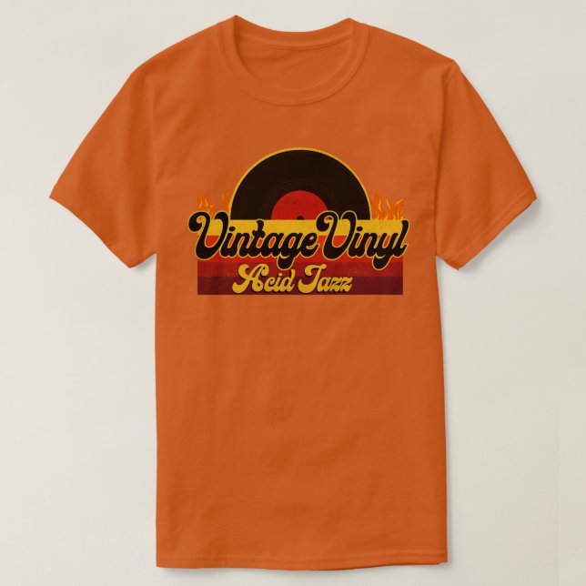 Vintage Vinyl Acid Jazz T Shirt (Design framsida)