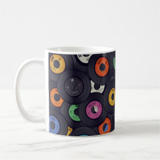 Vintage Vinyl Records Music Background Kaffemugg