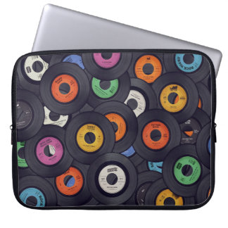 Vintage Vinyl Records Music Background Laptop Fodral
