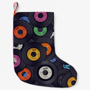 Vintage Vinyl Records Music Background Liten Julstrumpa