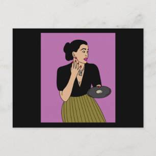 Vintage Vinyl Tallrikar av poster Vykort