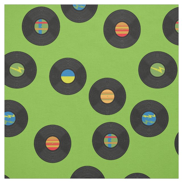Vintage Vinylposter Retro Music Avocado Grönt Tyg (Provkarta)