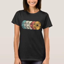 Vintage vinylregisterretro färg t shirt