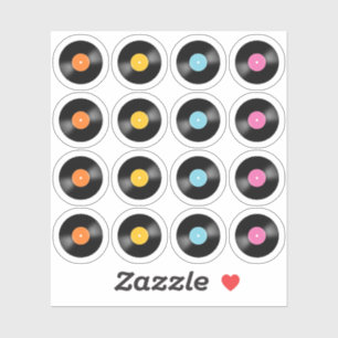 Vintage vinylskivor Retro musik Bujo Planner Klistermärken