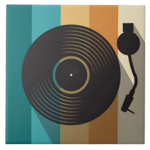 Vintage vinylskivspelare Minimalistisk musik Kakelplatta