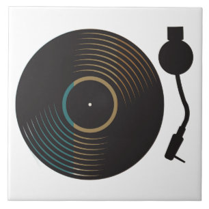 Vintage vinylskivspelare Minimalistisk musik Kakelplatta
