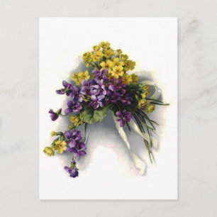 Vintage Violet Bouquet Vykort