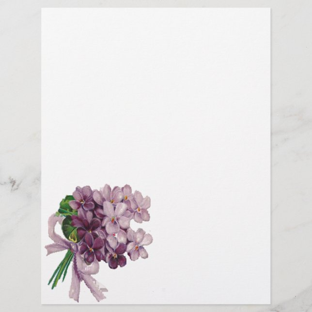 Vintage Violets Nosegay Bouquet Letterhead (Framsida)
